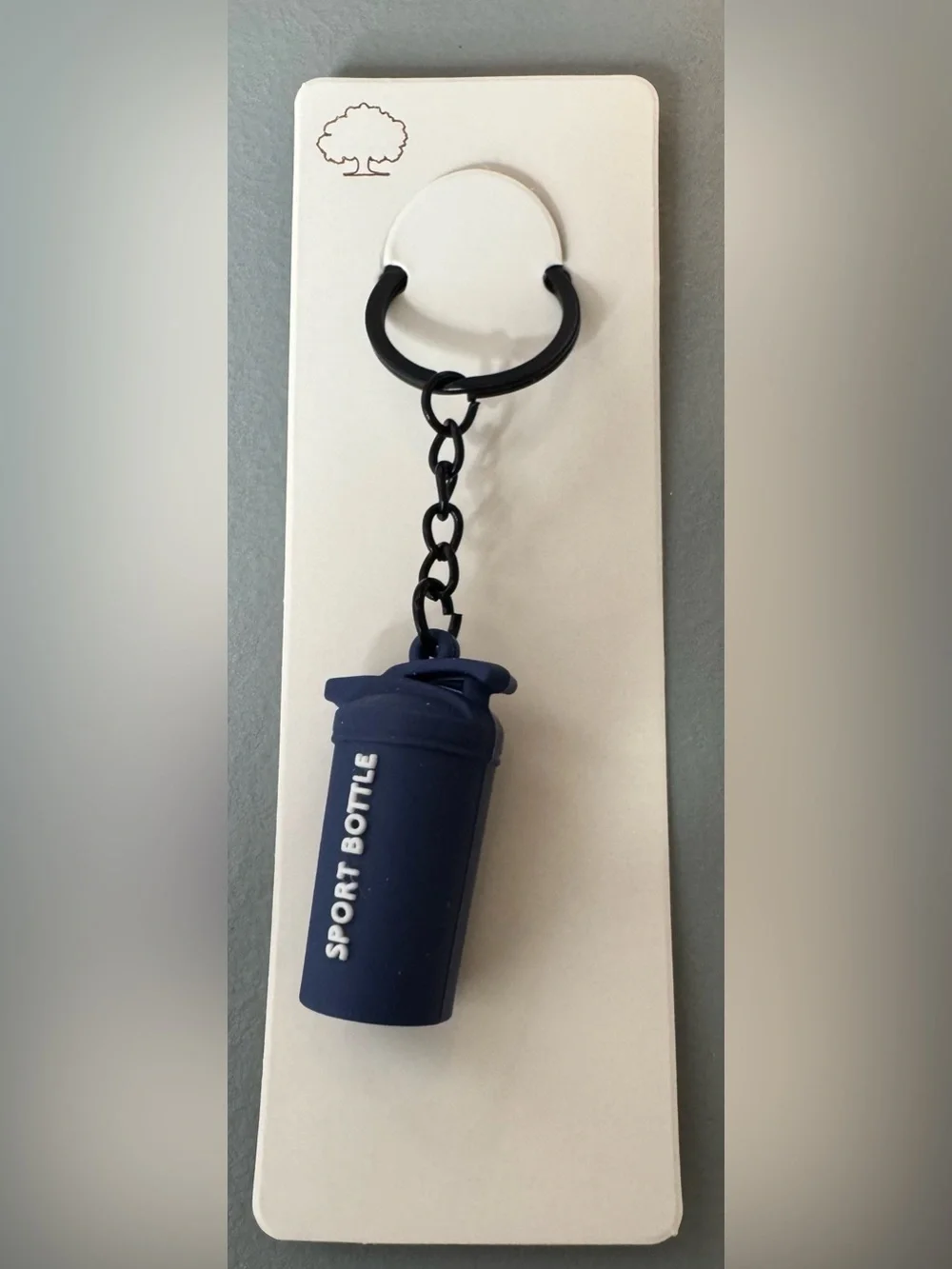 Navy 'Sport Bottle' Keychain Charm gym life shaker bottle protein pre workout